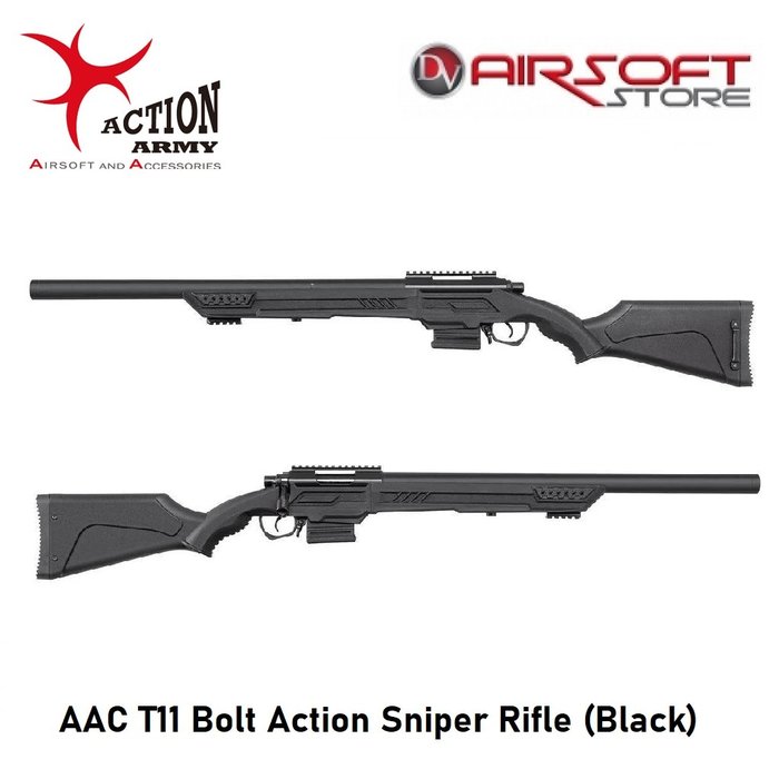 Action Army AAC T11 Bolt Action Sniper Rifle (Black)