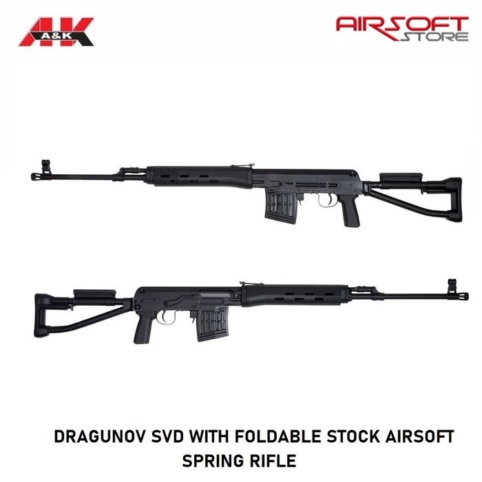 A&K DRAGUNOV SVD WITH FOLDABLE STOCK AIRSOFT SPRING RIFLE