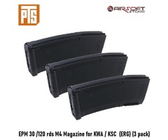 PTS EPM 30 /120 rds M4 Magazine for KWA / KSC  (ERG) (3 pack)