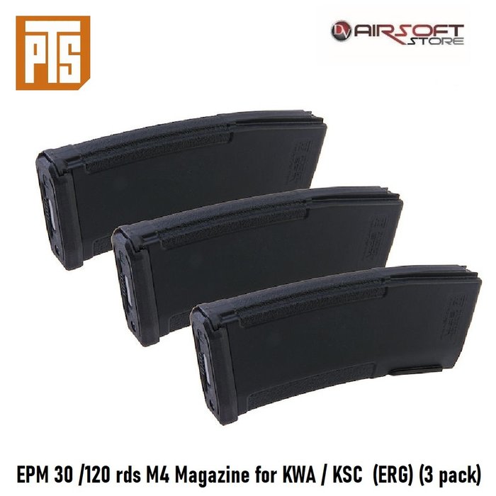 PTS EPM 30 /120 rds M4 Magazine for KWA / KSC  (ERG) (3 pack)