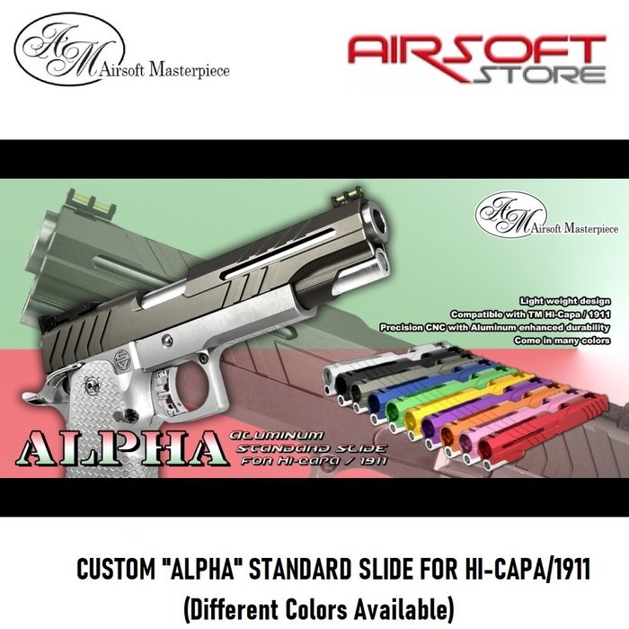 Airsoft Masterpiece CUSTOM "ALPHA" STANDARD SLIDE FOR HI-CAPA/1911