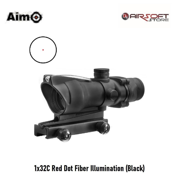Aim-O 1x32C Red Dot Fiber Illumination (Black)