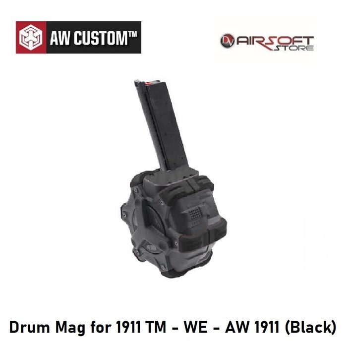 Armorer Works Drum Mag for 1911 TM - WE - AW 1911 (Black)