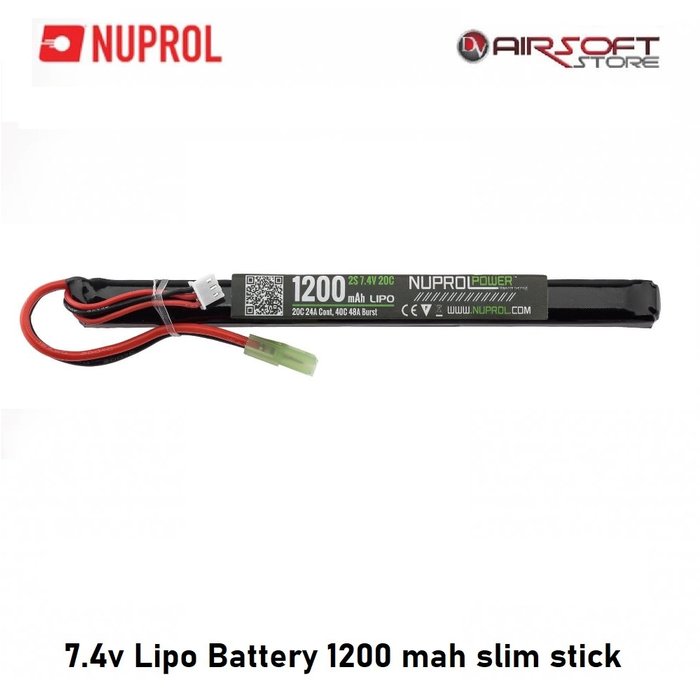 NUPROL 7.4v Lipo Battery 1200 mah slim stick 20C