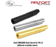 Airsoft Masterpiece Steel THREADED Outer Barrel for TM 4.3