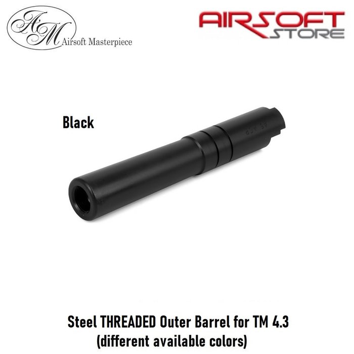 Airsoft Masterpiece Steel THREADED Outer Barrel for TM 4.3
