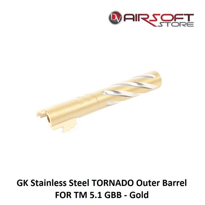 GK TACTICAL Stainless Steel TORNADO Outer Barrel FOR TM 5.1 GBB