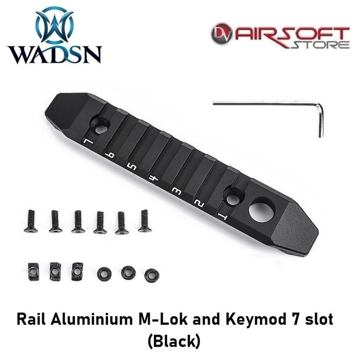 WADSN Rail Aluminium M-Lok and Keymod 7 slot (black)