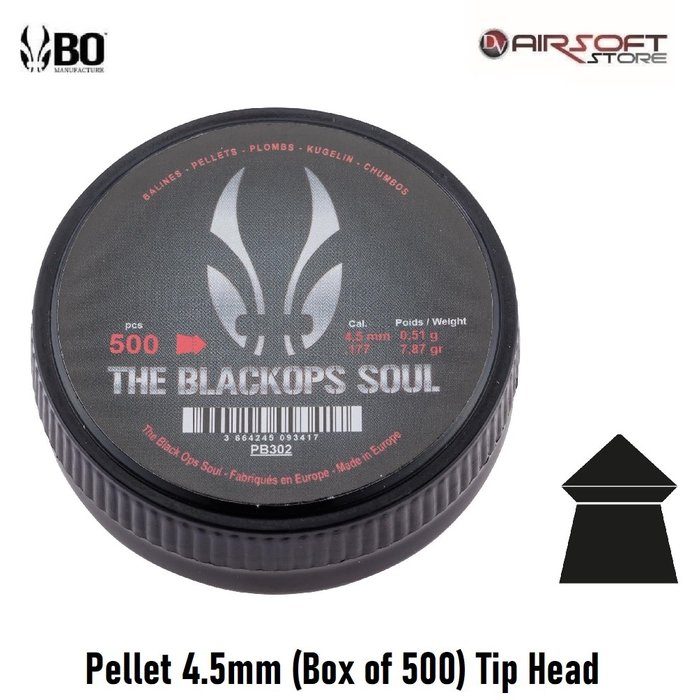 BO Pellets 4.5mm (Box of 500) Tip Head