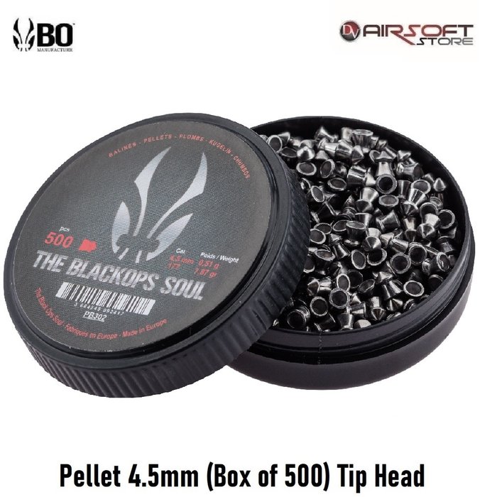BO Pellets 4.5mm (Box of 500) Tip Head
