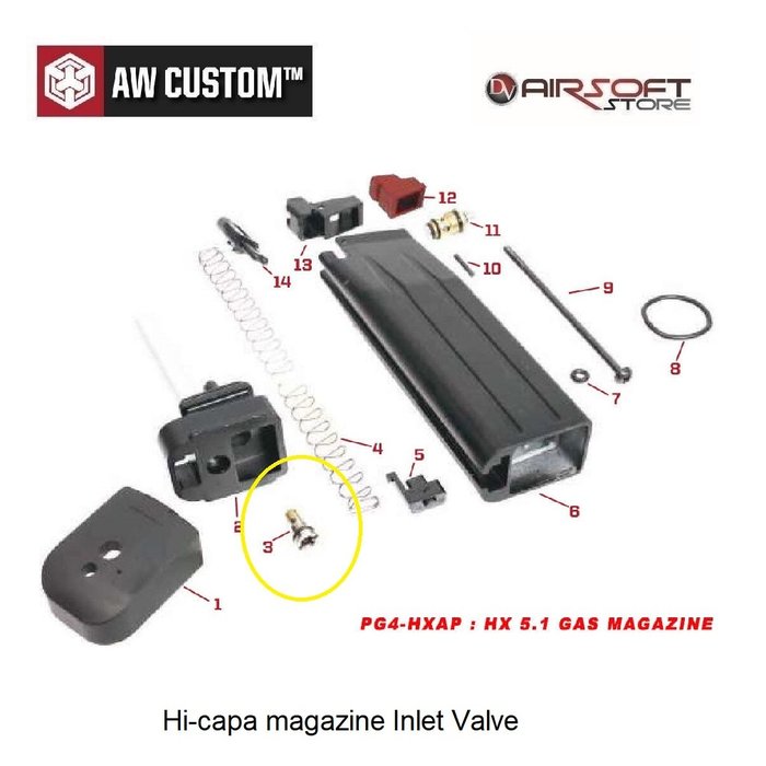 WE (Wei Tech) WE17 and WE Hi Capa Inhaust Valve