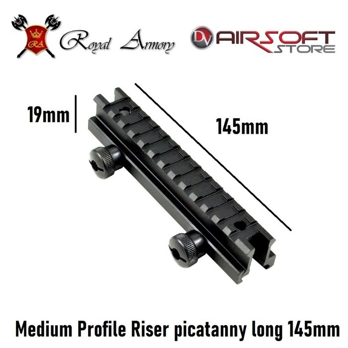 Royal Armory Medium Profile Riser picatinny long 145mm