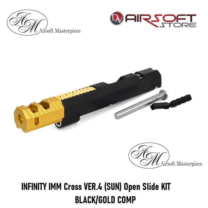 Airsoft Masterpiece INFINITY IMM Cross VER.4 (SUN) Open Slide KIT BLACK/GOLD COMP