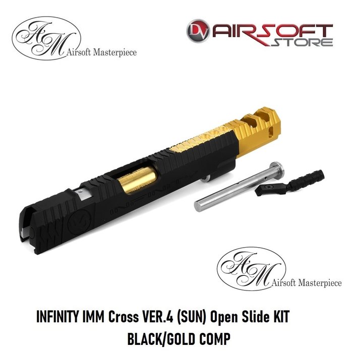 Airsoft Masterpiece INFINITY IMM Cross VER.4 (SUN) Open Slide KIT BLACK/GOLD COMP