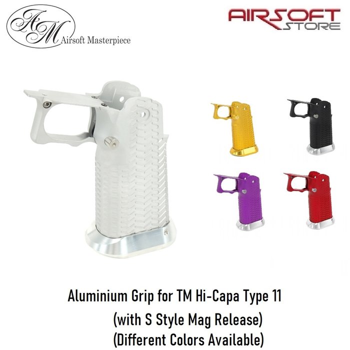 Airsoft Masterpiece Aluminium Grip for TM Hi-Capa Type 11 (with S Style Mag Release)