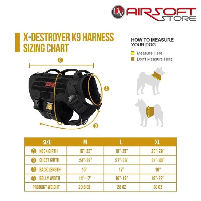 One Tigris X DESTROYER K9 Harness