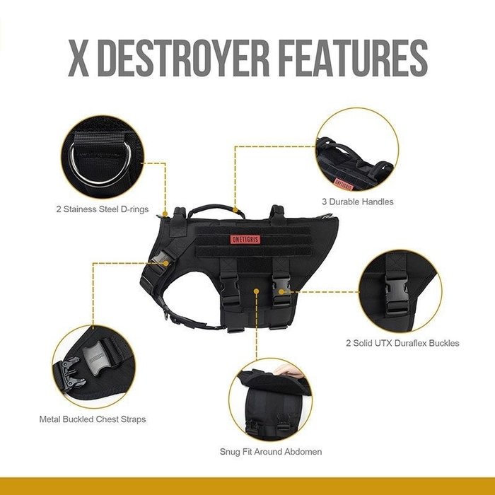 One Tigris X DESTROYER K9 Harness