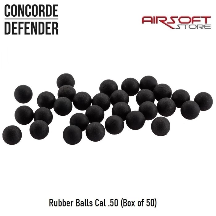Concorde Defender Rubber Balls Cal .50 (Box of 50)