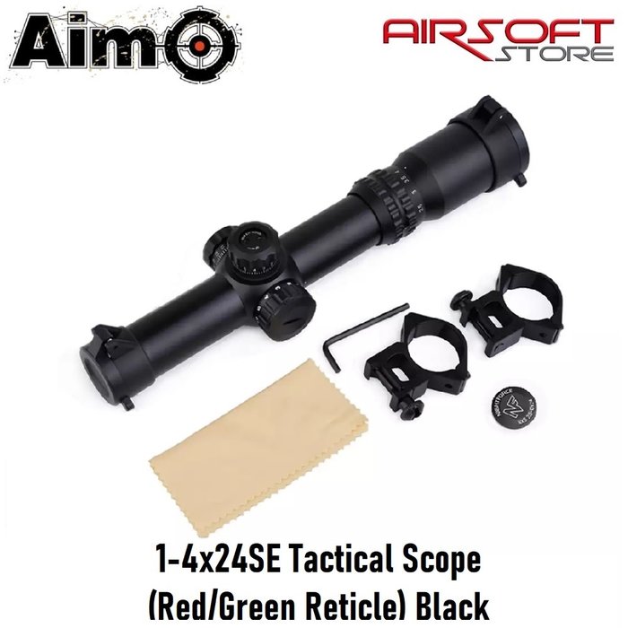 Aim-O 1-4x24SE Tactical Scope(Red/Green Reticle) Black