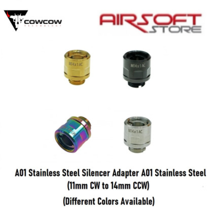CowCow Technology A01 Stainless Silencer Adapter (11mm CW to 14mm CCW)