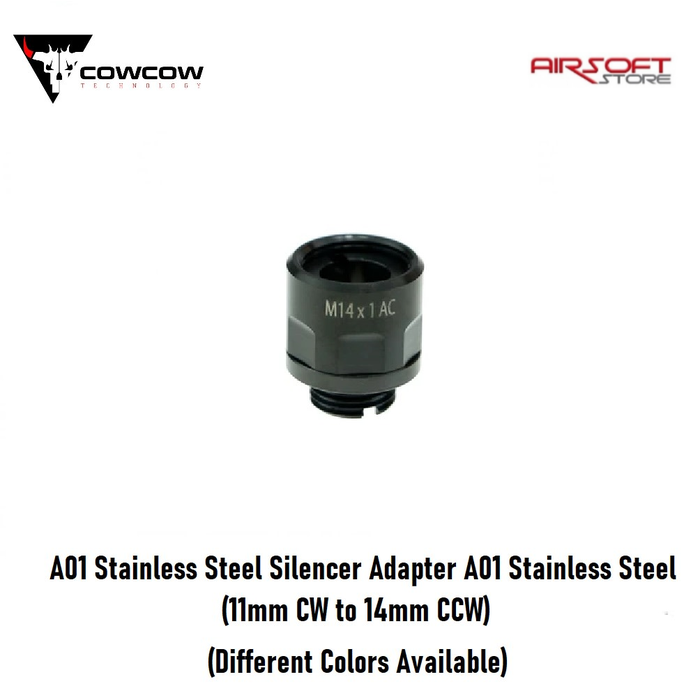 CowCow Technology A01 Stainless Silencer Adapter (11mm CW to 14mm CCW)