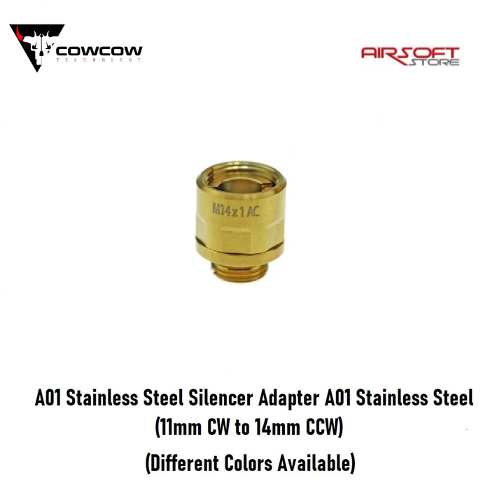 CowCow Technology A01 Stainless Silencer Adapter (11mm CW to 14mm CCW)
