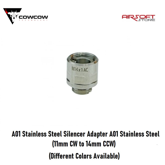 CowCow Technology A01 Stainless Silencer Adapter (11mm CW to 14mm CCW)