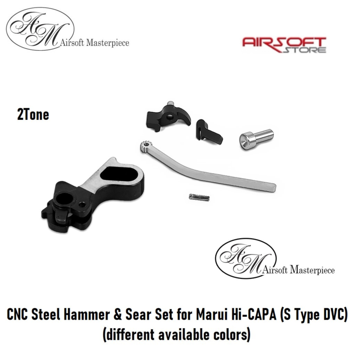 Airsoft Masterpiece CNC Steel Hammer & Sear Set for Marui Hi-CAPA (S Type DVC)