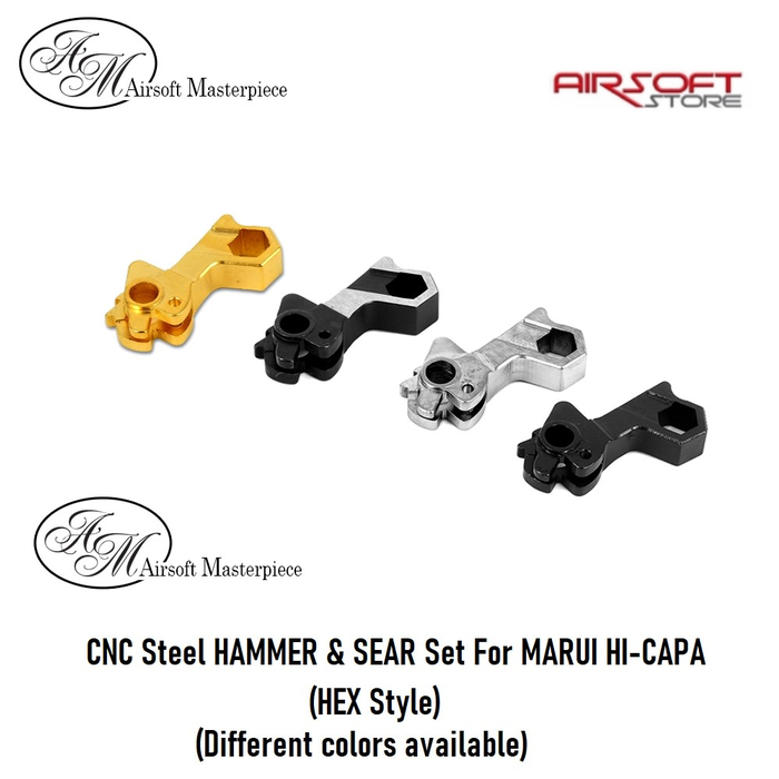 Airsoft Masterpiece CNC Steel HAMMER & SEAR SET for MARUI HI-CAPA (HEX Style)