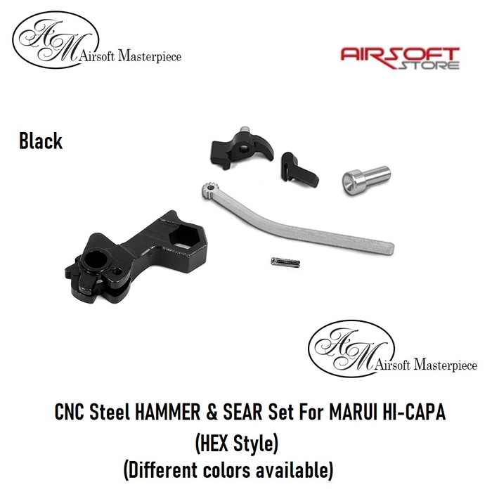 Airsoft Masterpiece CNC Steel HAMMER & SEAR SET for MARUI HI-CAPA (HEX Style)