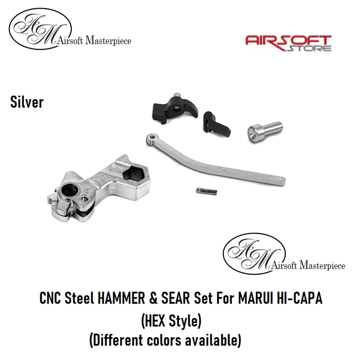 Airsoft Masterpiece CNC Steel HAMMER & SEAR SET for MARUI HI-CAPA (HEX Style)