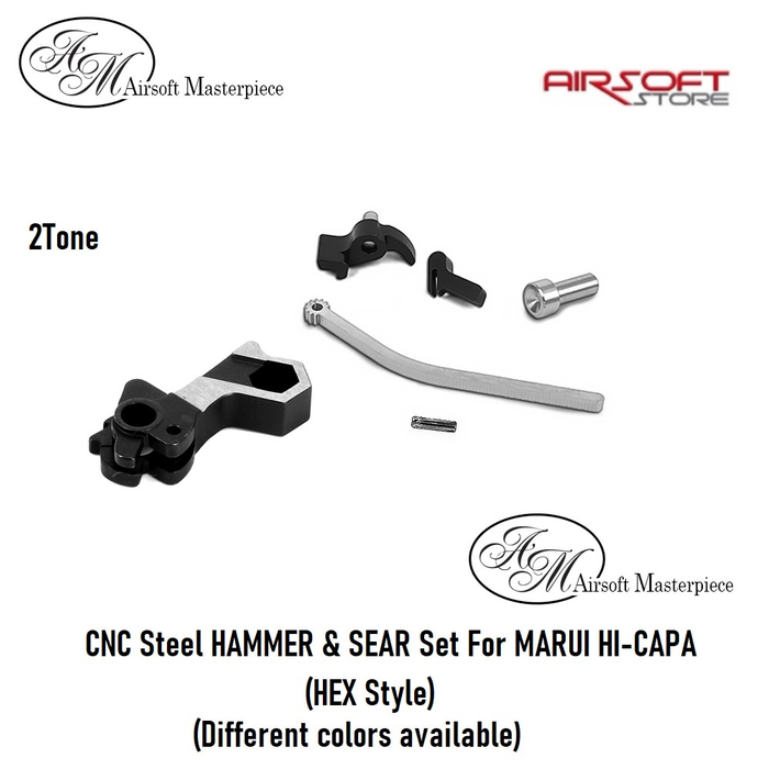 Airsoft Masterpiece CNC Steel HAMMER & SEAR SET for MARUI HI-CAPA (HEX Style)