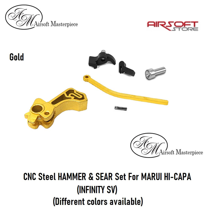 Airsoft Masterpiece CNC Steel HAMMER & SEAR SET For MARUI HI-CAPA (INFINITY SV)