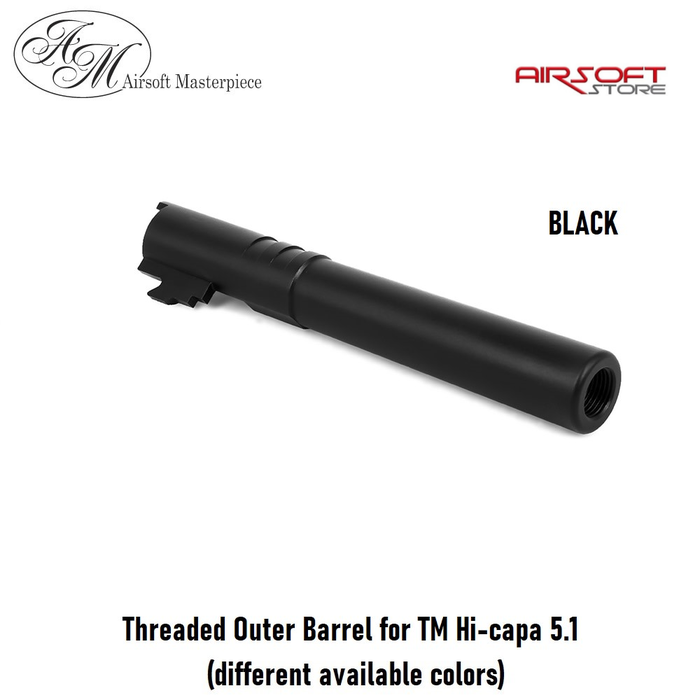 Airsoft Masterpiece Threaded Aluminium Outer Barrel for TM Hi-capa 5.1