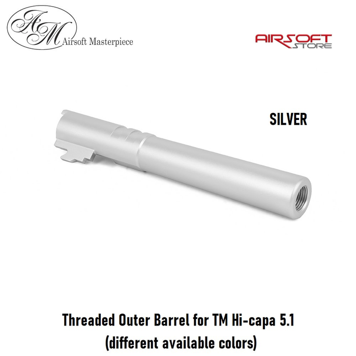 Airsoft Masterpiece Threaded Aluminium Outer Barrel for TM Hi-capa 5.1