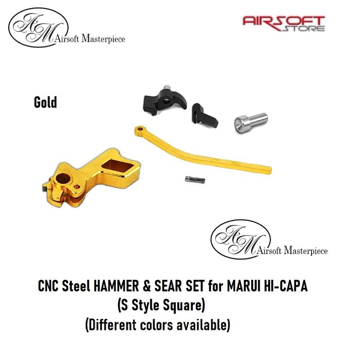 Airsoft Masterpiece CNC Steel HAMMER & SEAR SET for MARUI HI-CAPA (S Style Square)