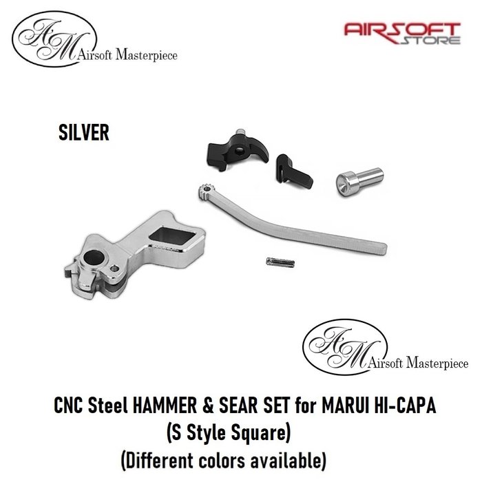 Airsoft Masterpiece CNC Steel HAMMER & SEAR SET for MARUI HI-CAPA (S Style Square)