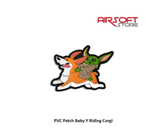 PVC Patch Baby Y Riding Corgi