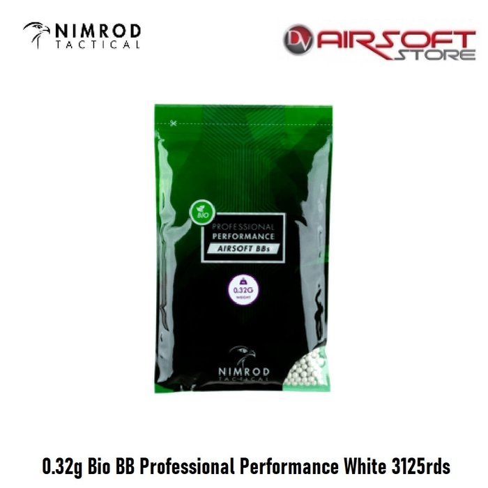 Nimrod 0.32g Bio BB Professional Performance White 3125rds
