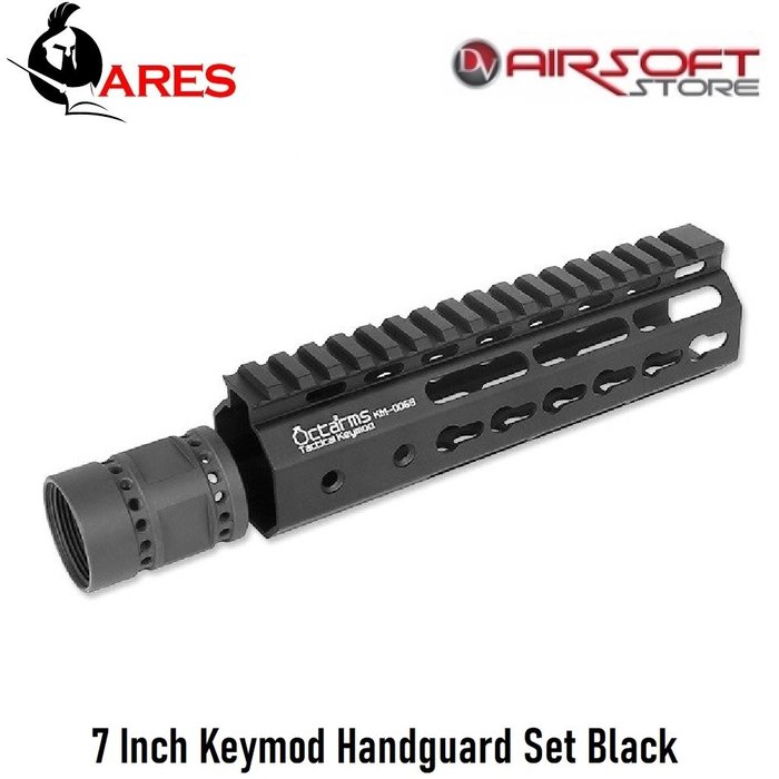 Ares 7 Inch Keymod Handguard Set Black
