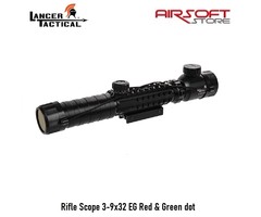 Lancer Tactical Rifle Scope 3-9x32 EG Red & Green dot