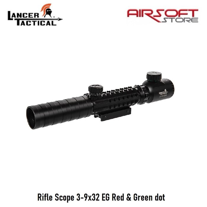 Lancer Tactical Rifle Scope 3-9x32 EG Red & Green dot