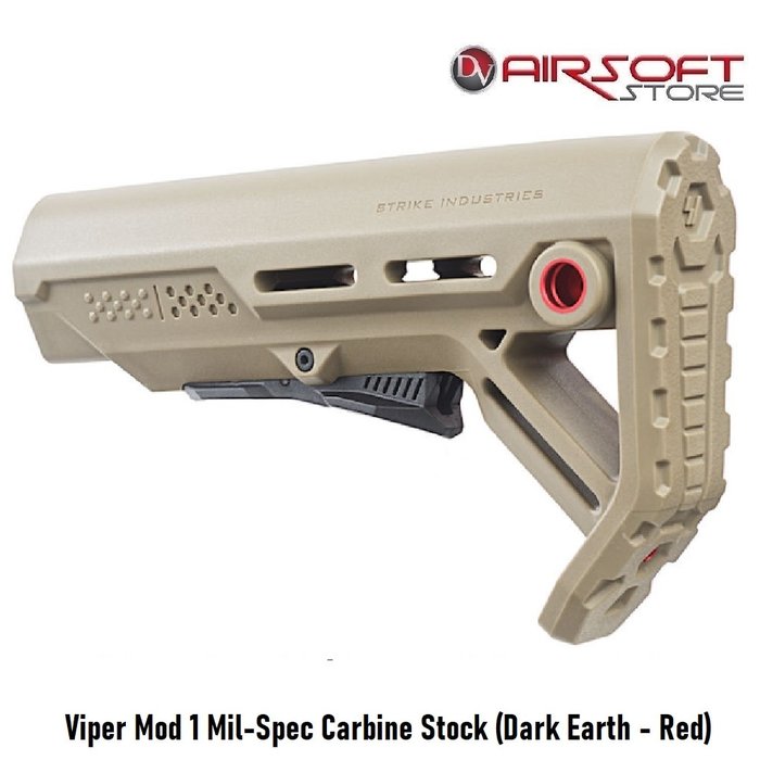 Strike Industries Viper Mod 1 Mil-Spec Carbine Stock (Dark Earth - Red)