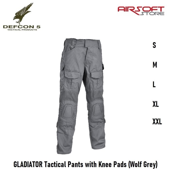 DEFCON 5 GLADIATOR Tactical Pants with Knee Pads (Wolf Grey)