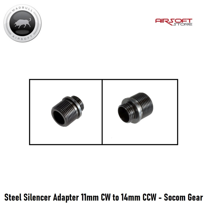 Madbull Steel Silencer Adapter 11mm CW to 14mm CCW - Socom Gear