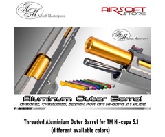 Airsoft Masterpiece Threaded Aluminium Outer Barrel for TM Hi-capa 5.1