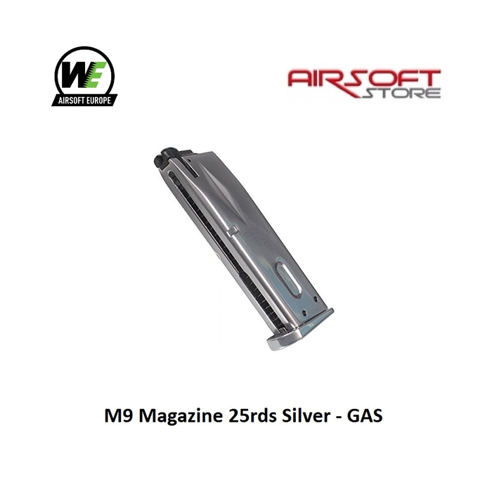 WE (Wei Tech) M9 Magazine 25rds Silver - GAS