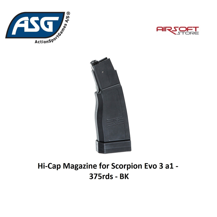 ASG Hi-Cap Magazine for Scorpion Evo 3 a1 - 375rds - BK
