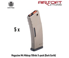Krytac Magazine M4 Midcap 150rds 5-pack (Dark Earth)