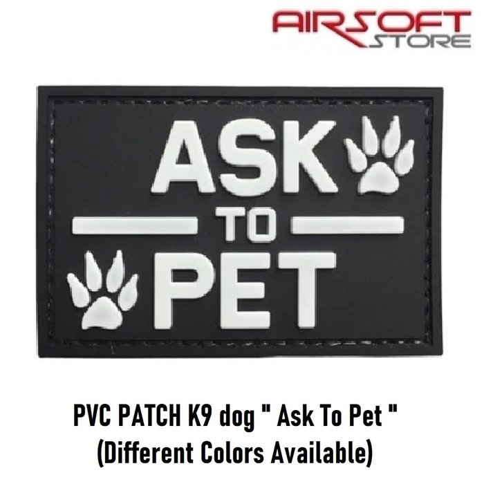 Delta Victor PVC PATCH K9 dog " Ask To Pet "
